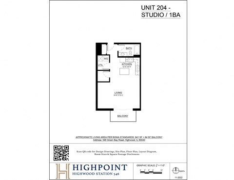the floor plan of unit 20a studio
